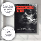 Minimalist No Smoking Safety Awareness Typography Poster Canvas Wall Art Print Decor Picture Ready to Hang