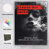 Minimalist No Smoking Safety Awareness Typography Poster Canvas Wall Art Print Decor Picture Ready to Hang