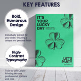 Green Lucky Shamrock Saint Patricks Day Typography Canvas Wall Art Print Decor Picture Ready to Hang