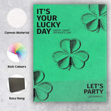 Green Lucky Shamrock Saint Patricks Day Typography Canvas Wall Art Print Decor Picture Ready to Hang