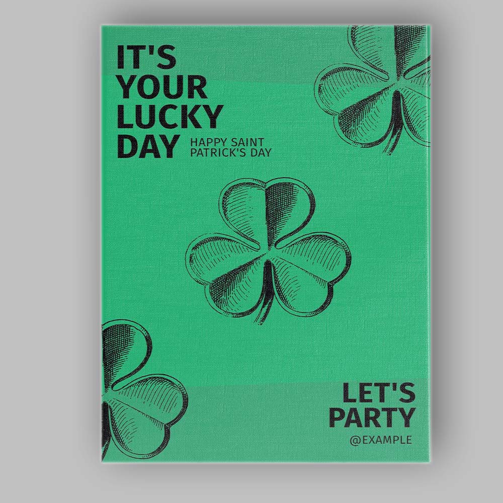 Green Lucky Shamrock Saint Patricks Day Typography Canvas Wall Art Print Decor Picture Ready to Hang
