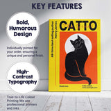 Bold Black Cat Minimalist Book Cover Illustration Canvas Wall Art Print Decor Picture Ready to Hang