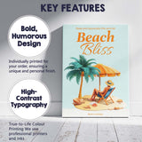 Tropical Beach Bliss Summer Holiday Illustration Canvas Wall Art Print Decor Picture Ready to Hang