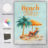 Tropical Beach Bliss Summer Holiday Illustration Canvas Wall Art Print Decor Picture Ready to Hang
