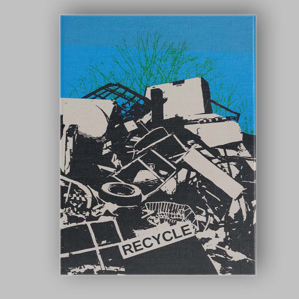 Urban Recycling Scrap Metal Industrial Pop Art Canvas Wall Art Print Decor Picture Ready to Hang
