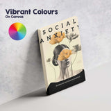Surreal Social Anxiety Floral Woman Portrait Canvas Wall Art Print Decor Picture Ready to Hang