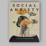 Surreal Social Anxiety Floral Woman Portrait Canvas Wall Art Print Decor Picture Ready to Hang