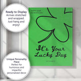 Green Saint Patricks Day Lucky Shamrock Typography Canvas Wall Art Print Decor Picture Ready to Hang