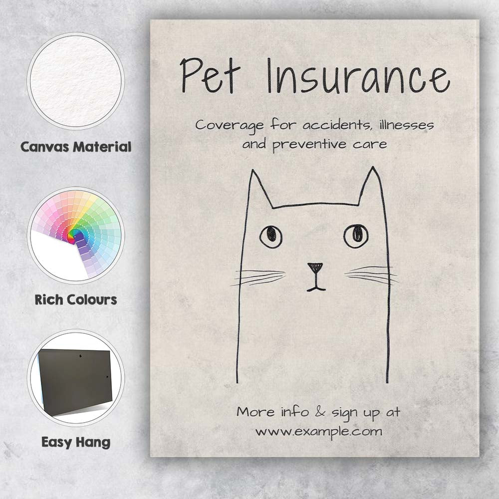 Minimalist Black White Cat Line Drawing Pet Illustration Canvas Wall Art Print Decor Picture Ready to Hang