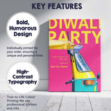 Colourful Tuk Tuk Diwali Party Festival Poster Canvas Wall Art Print Decor Picture Ready to Hang
