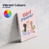 Girl Power Feminist Floral Raised Fists Female Empowerment Canvas Wall Art Print Decor Picture Ready to Hang