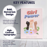 Girl Power Feminist Floral Raised Fists Female Empowerment Canvas Wall Art Print Decor Picture Ready to Hang