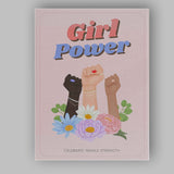 Girl Power Feminist Floral Raised Fists Female Empowerment Canvas Wall Art Print Decor Picture Ready to Hang