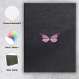 Minimalist Pink Butterfly Dark Botanical Aesthetic Canvas Wall Art Print Decor Picture Ready to Hang