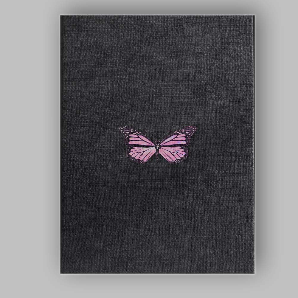 Minimalist Pink Butterfly Dark Botanical Aesthetic Canvas Wall Art Print Decor Picture Ready to Hang