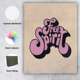 Retro Free Spirit Pink Typography Boho Quote Canvas Wall Art Print Decor Picture Ready to Hang