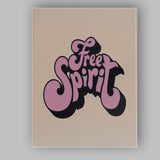 Retro Free Spirit Pink Typography Boho Quote Canvas Wall Art Print Decor Picture Ready to Hang
