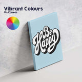 Be Happy Retro Typography Motivational Quote Canvas Wall Art Print Decor Picture Ready to Hang