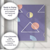 Pastel Purple Geometric Shapes Scandinavian Minimalist Pattern Canvas Wall Art Print Decor Picture Ready to Hang
