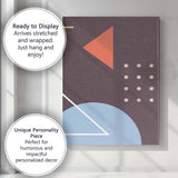 Retro Mid Century Geometric Abstract Shapes Brown Modern Canvas Wall Art Print Decor Picture Ready to Hang