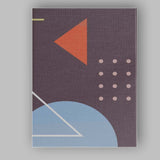 Retro Mid Century Geometric Abstract Shapes Brown Modern Canvas Wall Art Print Decor Picture Ready to Hang