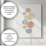 Modern Pastel Abstract Circular Geometric Composition Canvas Wall Art Print Decor Picture Ready to Hang
