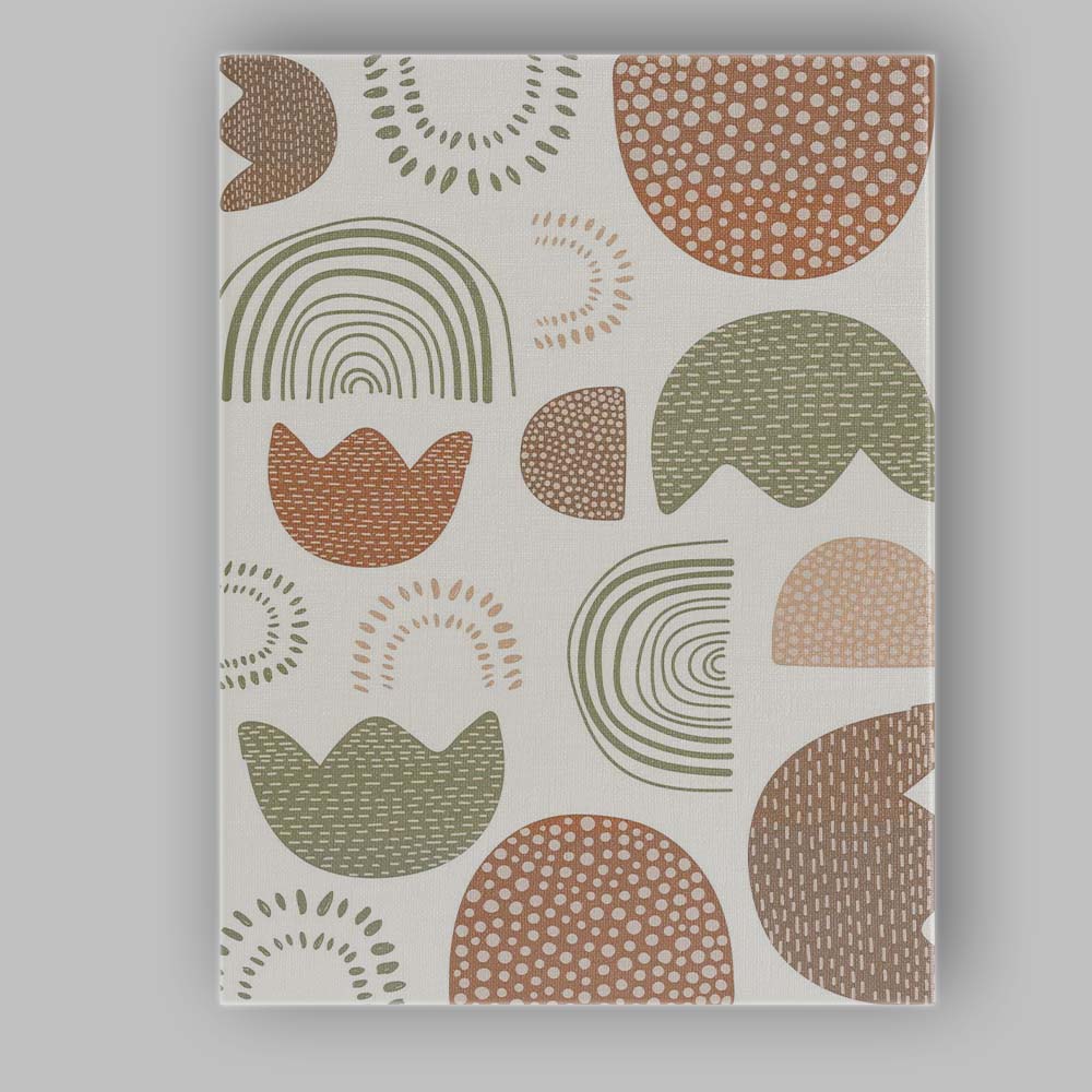 Earth Tone Scandinavian Abstract Geometric Seamless Pattern Canvas Wall Art Print Decor Picture Ready to Hang