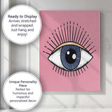 Mystical Blue Evil Eye Spiritual Protection Illustration Canvas Wall Art Print Decor Picture Ready to Hang