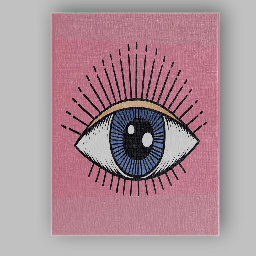 Mystical Blue Evil Eye Spiritual Protection Illustration Canvas Wall Art Print Decor Picture Ready to Hang