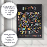 Playful Doodle Alphabet Colourful Font Collection Typography Canvas Wall Art Print Decor Picture Ready to Hang