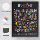Playful Doodle Alphabet Colourful Font Collection Typography Canvas Wall Art Print Decor Picture Ready to Hang