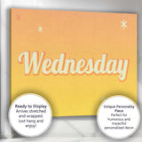 Retro Wednesday Typography Yellow Gradient Canvas Wall Art Print Decor Picture Ready to Hang
