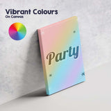 Rainbow Gradient Party Typography Celebration Canvas Wall Art Print Decor Picture Ready to Hang
