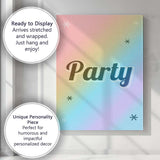 Rainbow Gradient Party Typography Celebration Canvas Wall Art Print Decor Picture Ready to Hang