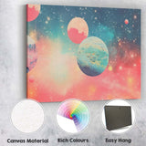 Colourful Cosmic Galaxy Planets Space Nebula Fantasy Canvas Wall Art Print Decor Picture Ready to Hang