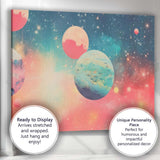 Colourful Cosmic Galaxy Planets Space Nebula Fantasy Canvas Wall Art Print Decor Picture Ready to Hang