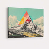 Abstract Geometric Mountain Peak Contemporary Collage Landscape Canvas Wall Art Print Decor Picture Ready to Hang