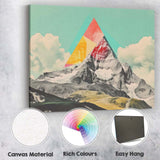 Abstract Geometric Mountain Peak Contemporary Collage Landscape Canvas Wall Art Print Decor Picture Ready to Hang