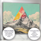 Abstract Geometric Mountain Peak Contemporary Collage Landscape Canvas Wall Art Print Decor Picture Ready to Hang