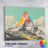 Abstract Geometric Mountain Peak Contemporary Collage Landscape Canvas Wall Art Print Decor Picture Ready to Hang