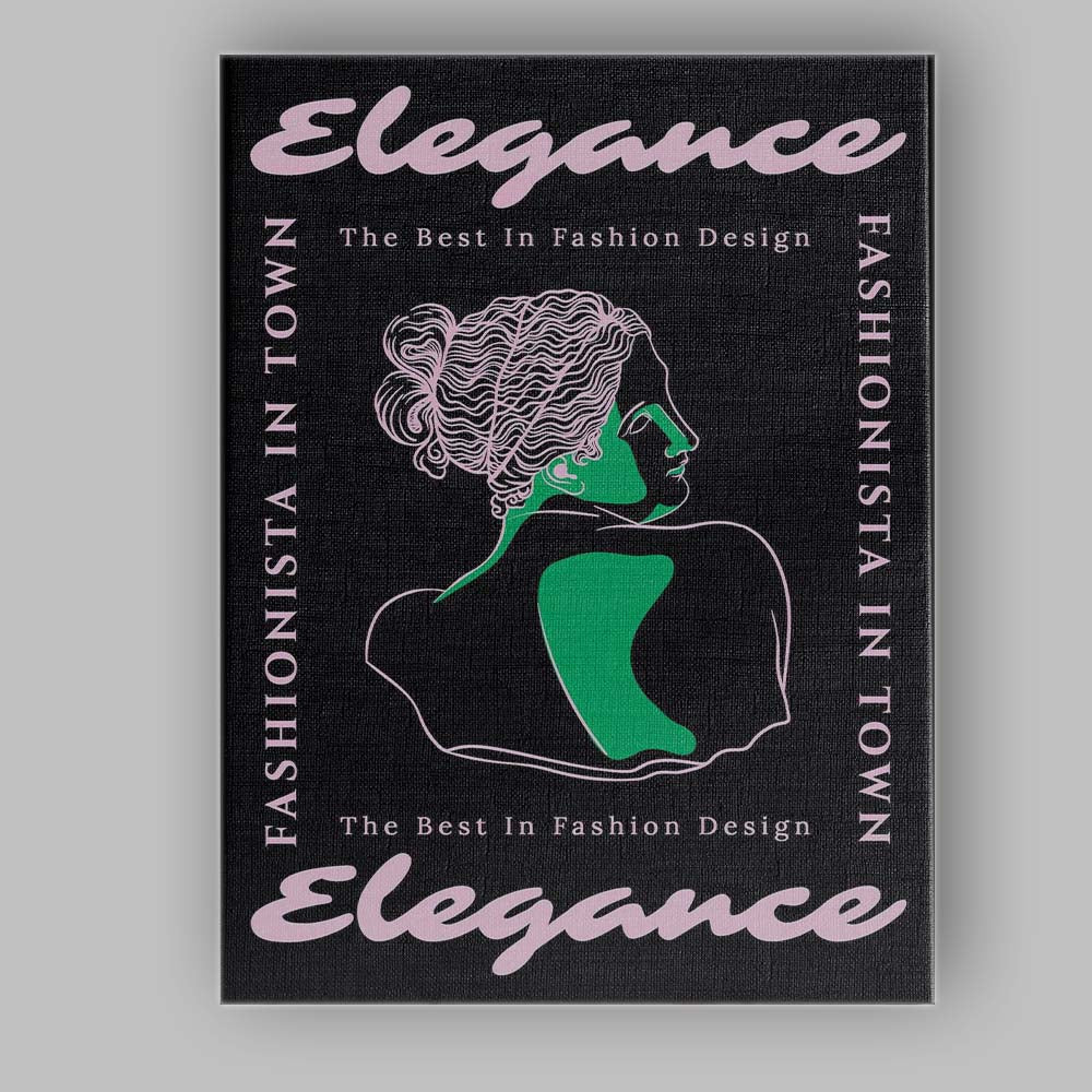 Elegant Fashionista Line Art Portrait Typography Canvas Wall Art Print Decor Picture Ready to Hang