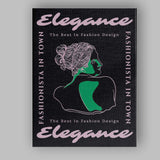 Elegant Fashionista Line Art Portrait Typography Canvas Wall Art Print Decor Picture Ready to Hang