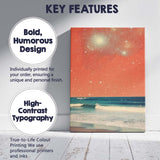 Coral Galaxy Ocean Waves Celestial Seascape Fantasy Canvas Wall Art Print Decor Picture Ready to Hang