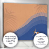 Minimalist Abstract Woman Floating Blue Water Illustration Canvas Wall Art Print Decor Picture Ready to Hang