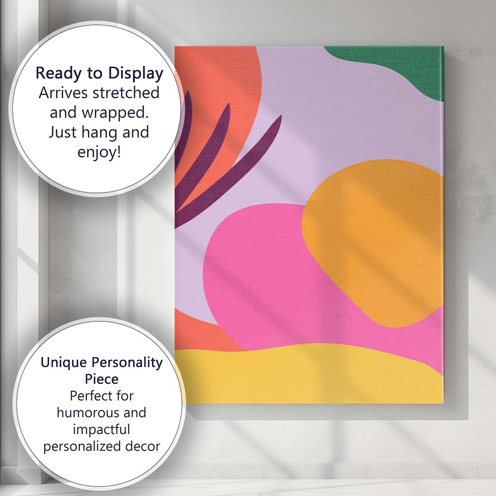 Abstract Colour Block Organic Shapes Modern Minimalist Canvas Wall Art Print Decor Picture Ready to Hang