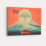 Surreal Jellyfish Record Player Mountain Landscape Canvas Wall Art Print Decor Picture Ready to Hang