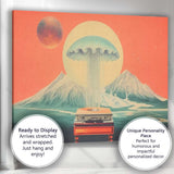 Surreal Jellyfish Record Player Mountain Landscape Canvas Wall Art Print Decor Picture Ready to Hang