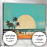 Minimal Tropical Beach Giant Sun Coastal Landscape Canvas Wall Art Print Decor Picture Ready to Hang