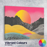 Abstract Colourful Desert Hills Mountain Sunset Landscape Canvas Wall Art Print Decor Picture Ready to Hang