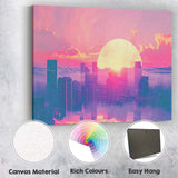 Futuristic City Above Clouds Glowing Sunrise Dreamscape Canvas Wall Art Print Decor Picture Ready to Hang